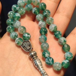 سبحه عقيق اخضر 33حبه 8ملي