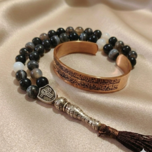 سبحه عقيق سليماني 33حبه 8ملي +اسوره نحاس ايه الكرسي